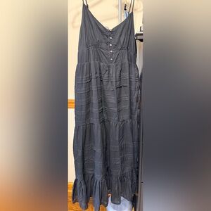 J Crew Black Cotton Tiered Dress